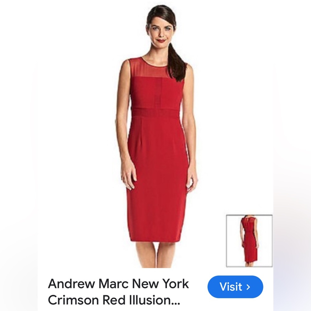 Marc New York Crimson Red Illusion Dress